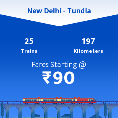 New Delhi To Tundla Trains